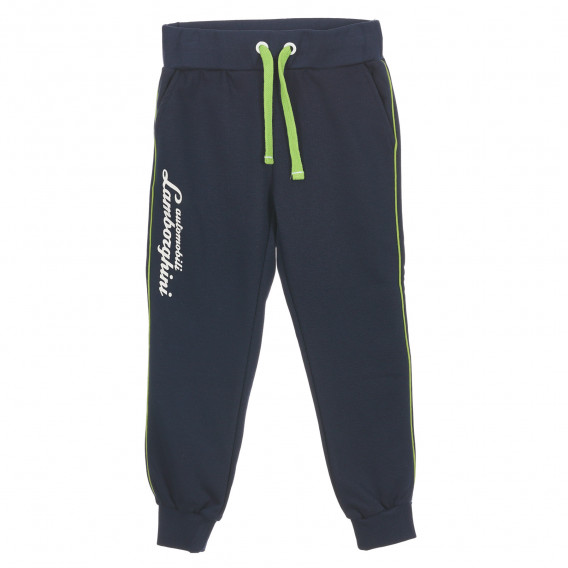 Pantaloni cu logo și șnur verde pentru băieți Lamborghini 235953 