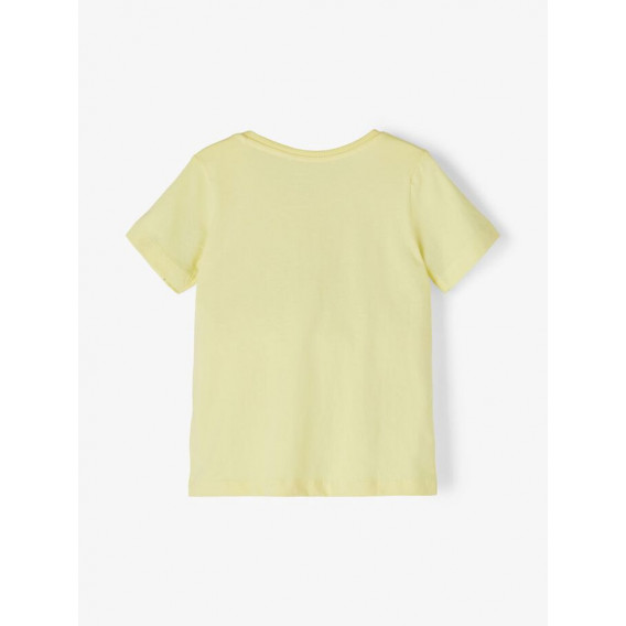 Tricou din bumbac organic cu imprimeu grafic, în galben Name it 236112 2