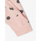Pijamale din bumbac organic cu imprimeu buline, roz Name it 236125 4