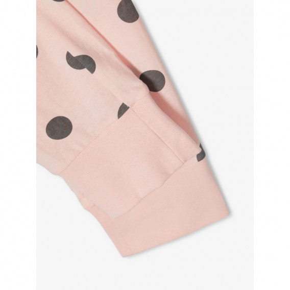 Pijamale din bumbac organic cu imprimeu buline, roz Name it 236125 4