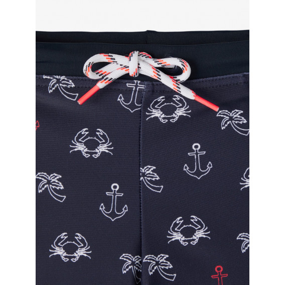 Costum de baie cu imprimeu de simboluri nautice, albastru închis Name it 236175 3