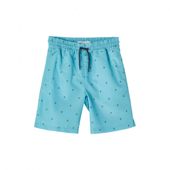 Pantaloni scurți tip costum de baie cu imprimeu rechin, albastru deschis Name it 236179 