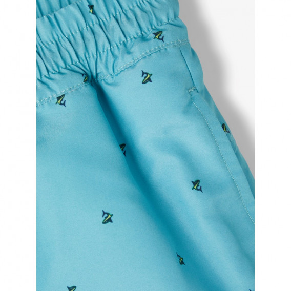 Pantaloni scurți tip costum de baie cu imprimeu rechin, albastru deschis Name it 236181 3