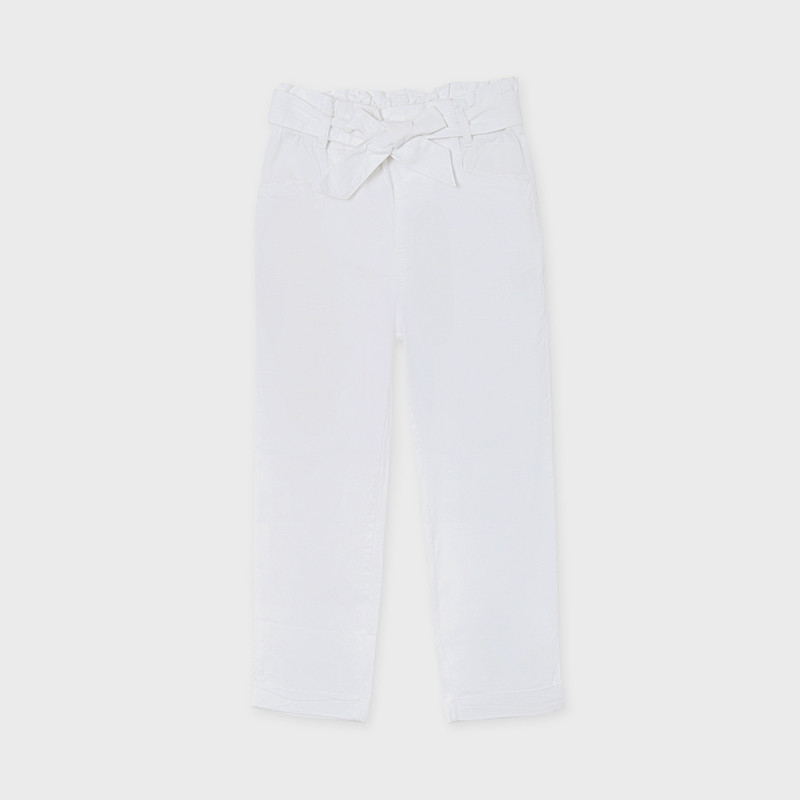 Pantaloni din bumbac cu talie înaltă, albi  236206