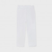 Pantaloni din bumbac cu talie înaltă, albi Mayoral 236207 2