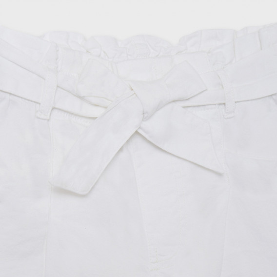 Pantaloni din bumbac cu talie înaltă, albi Mayoral 236208 3