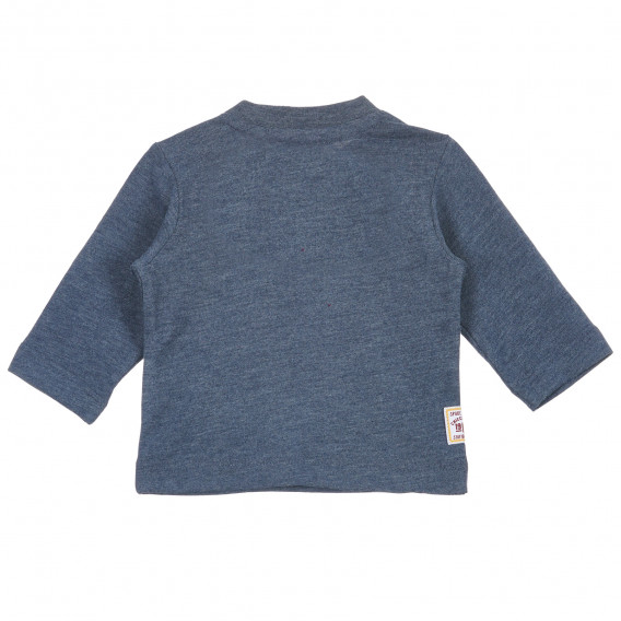 Bluză din bumbac de culoare albastră, cu mâneci lungi și inscripție pentru bebeluși Chicco 236264 4