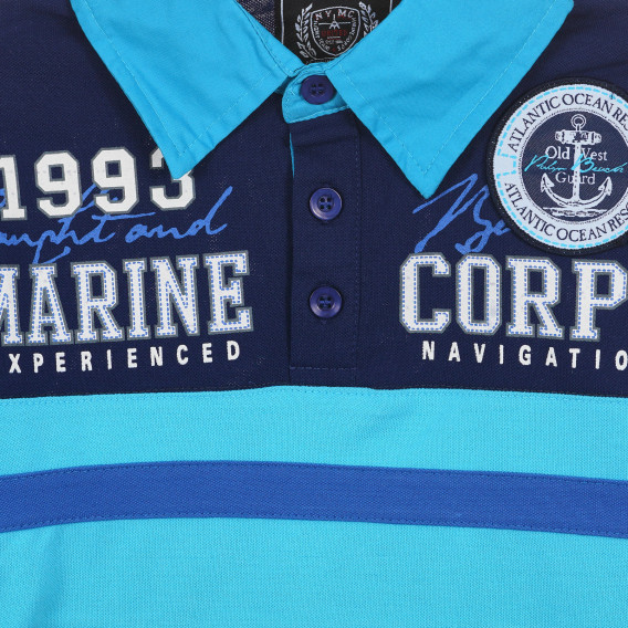 Bluză pentru băieți cu mâneci lungi, guler și imprimeu Marine Corps 236301 3