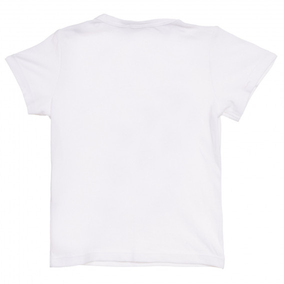 Tricou din bumbac cu imprimeu de rechin pentru bebeluș, alb Benetton 236358 4