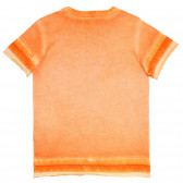 Tricou din bumbac cu inscripție pentru bebeluș, portocaliu Benetton 236374 4