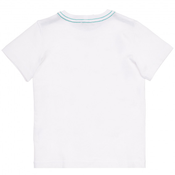 Tricou din bumbac cu imprimeu grafic pentru bebeluși de culoare albă Benetton 236390 4