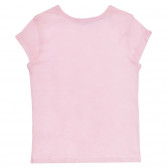 Tricou din bumbac cu imprimeu de pisică cu eșarfă pentru bebeluși, roz Benetton 236394 4