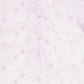 Bluză din bumbac fără mâneci, cu broderie florală pentru bebeluș, albă Benetton 236398 3