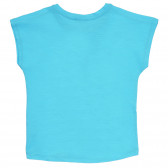 Tricou din bumbac cu imprimeu inimă și palmieri, albastru deschis Benetton 236406 4