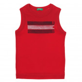 Tricou de bumbac cu sigla mărcii pentru bebeluși, roșu Benetton 236443 