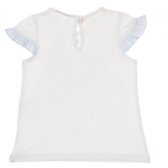Tricou din bumbac cu imprimeu Minnie Mouse pentru bebeluși, alb Benetton 236450 4