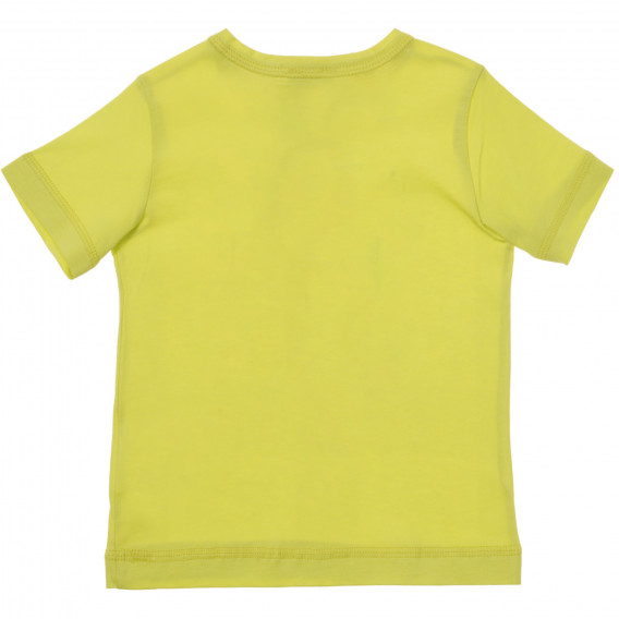 Tricou din bumbac cu imprimeu skateboard pentru bebeluș, verde deschis Benetton 236470 4
