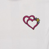 Tricou din bumbac cu aplicație de inimă, alb Benetton 236483 2