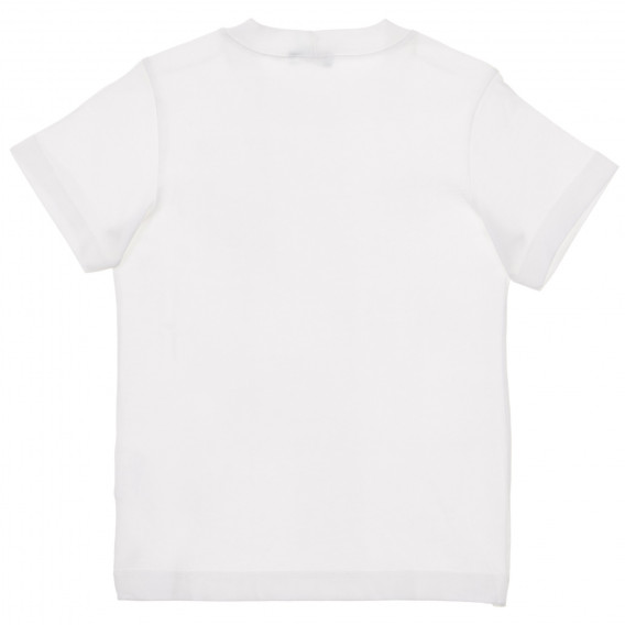 Tricou din bumbac cu imprimeu grafic negru pentru bebeluși, alb Benetton 236513 4