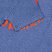 Tricou din bumbac cu imprimeu și inscripție pentru bebeluși, albastru Benetton 236528 3