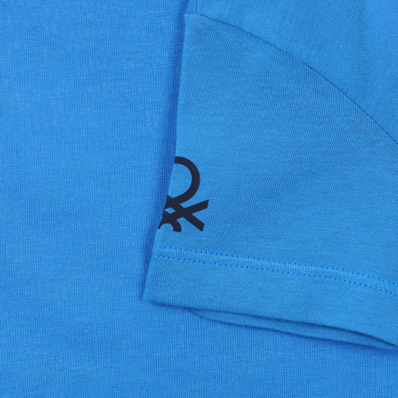 Tricou din bumbac cu sigla mărcii pentru bebeluși, albastru Benetton 236535 2