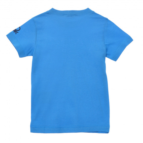 Tricou din bumbac cu sigla mărcii pentru bebeluși, albastru Benetton 236536 3