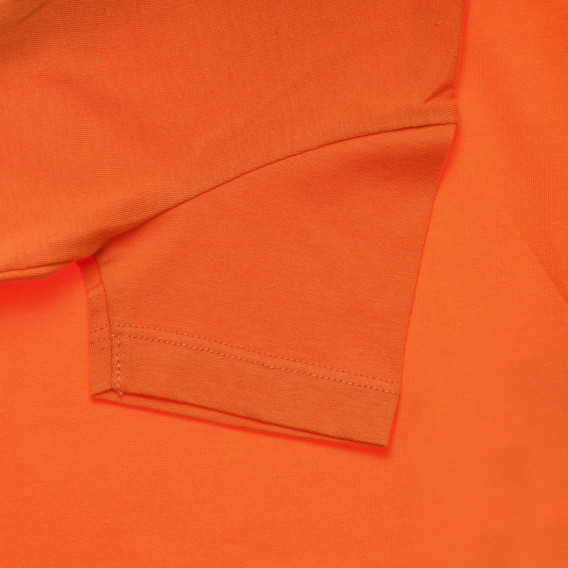 Tricou din bumbac cu inscripția mărcii, portocaliu Benetton 236547 3