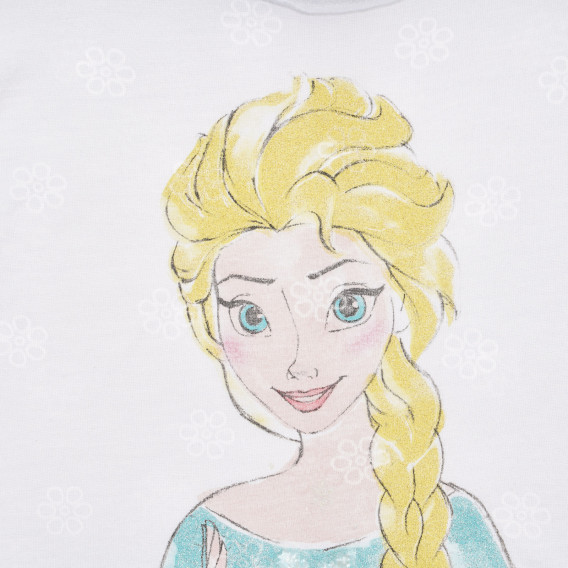 Tricou cu imprimeu Elsa, alb Benetton 236555 2