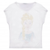Tricou cu imprimeu Elsa, alb Benetton 236556 4