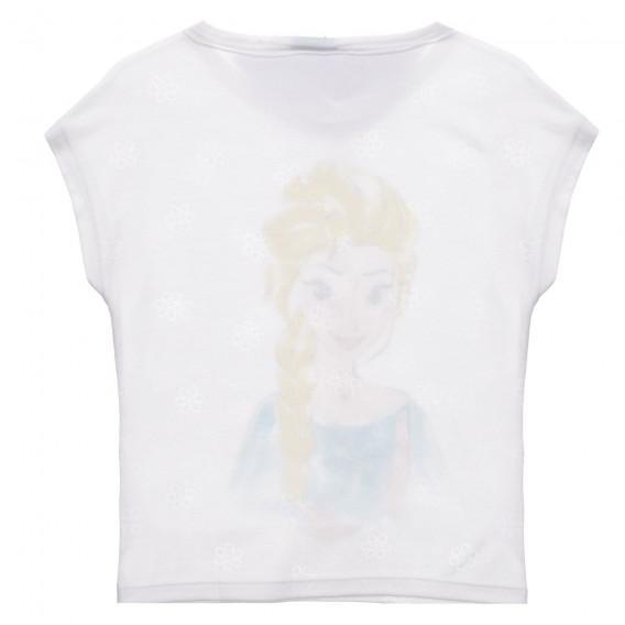 Tricou cu imprimeu Elsa, alb Benetton 236556 4