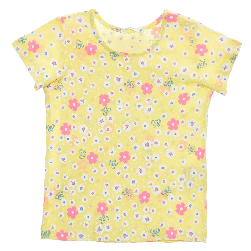 Tricou din bumbac cu imprimeu floral pentru bebeluși, galben  236558