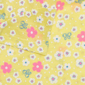 Tricou din bumbac cu imprimeu floral pentru bebeluși, galben Benetton 236560 3