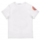 Tricou din bumbac cu imprimeu Lightning McQueen pentru bebeluși, alb Benetton 236567 4