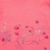 Tricou din bumbac cu imprimeu floral pentru bebeluși, roz Benetton 236591 2
