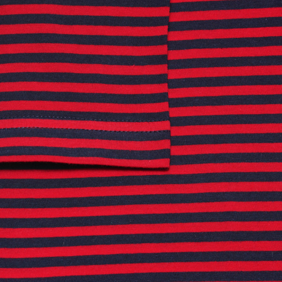 Tricou din bumbac în dungi roșii și albastre Benetton 236605 3