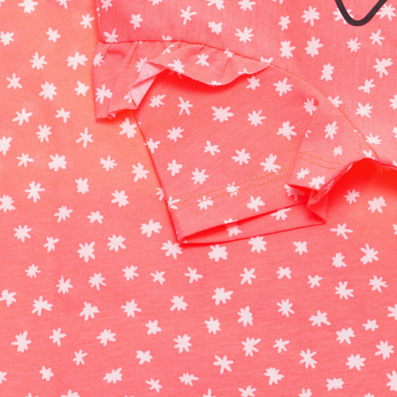 Tricou din bumbac cu imprimeu de steluțe, roz Benetton 236617 2