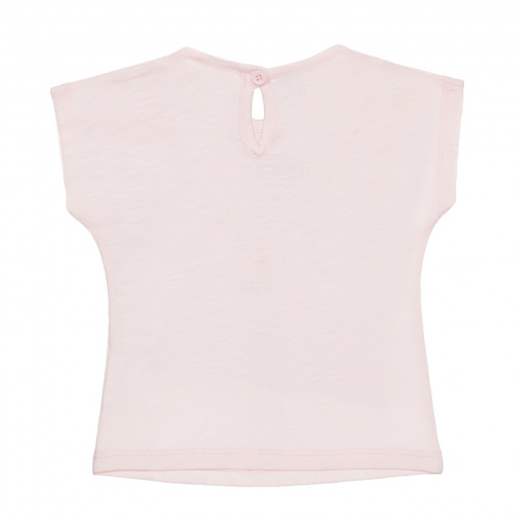 Bluză din bumbac cu mâneci scurte pentru bebeluși, roz Benetton 236620 2
