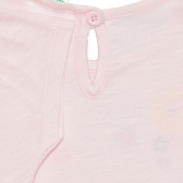 Bluză din bumbac cu mâneci scurte pentru bebeluși, roz Benetton 236621 3