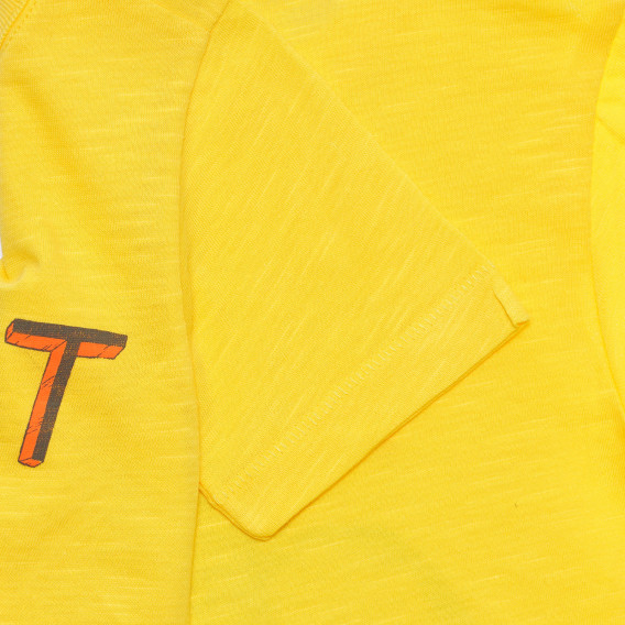 Tricou din bumbac cu imprimeu grafic pentru bebeluși, în galben Benetton 236629 3