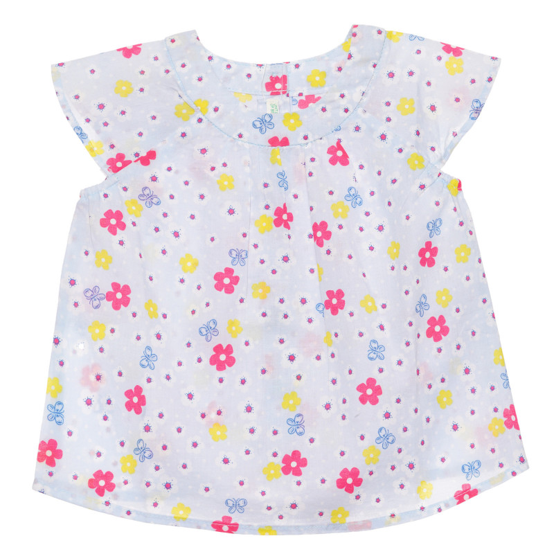 Bluză din bumbac cu imprimeu floral pentru bebeluși, albastru deschis  236639