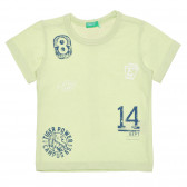 Tricou cu imprimeu pentru bebeluși, verde deschis Benetton 236643 