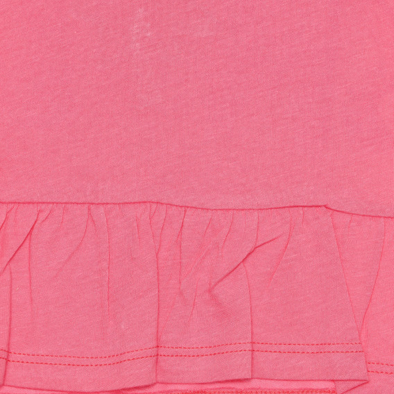 Tricou din bumbac cu inscripția Smile, roz Benetton 236650 4
