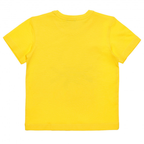 Tricou din bumbac cu sigla mărcii pentru bebeluși, în galben Benetton 236656 2