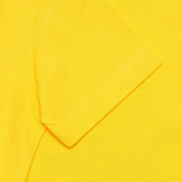 Tricou din bumbac cu sigla mărcii pentru bebeluși, în galben Benetton 236657 3