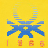 Tricou din bumbac cu sigla mărcii pentru bebeluși, în galben Benetton 236658 4