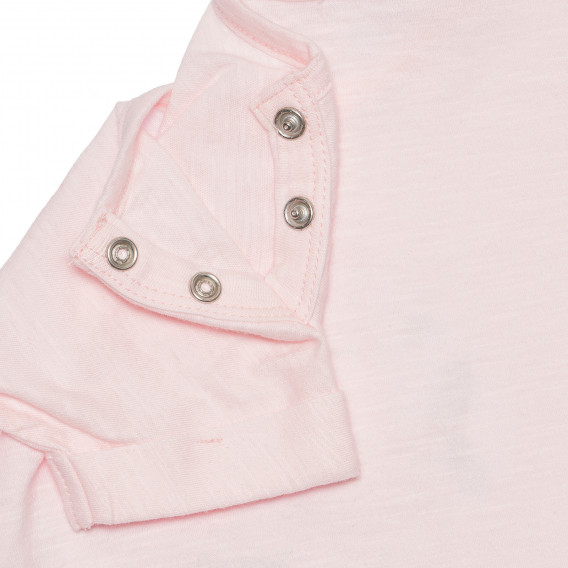 Tricou din bumbac cu imprimeu pentru bebeluși, în roz Benetton 236694 4