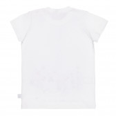 Tricou din bumbac cu imprimeu grafic în alb Benetton 236702 4