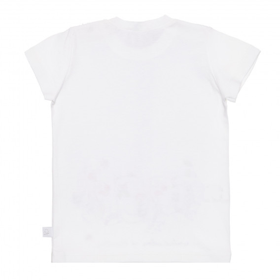 Tricou din bumbac cu imprimeu grafic în alb Benetton 236702 4