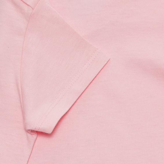 Tricou din bumbac cu imprimeu iepuraș, roz Benetton 236706 4