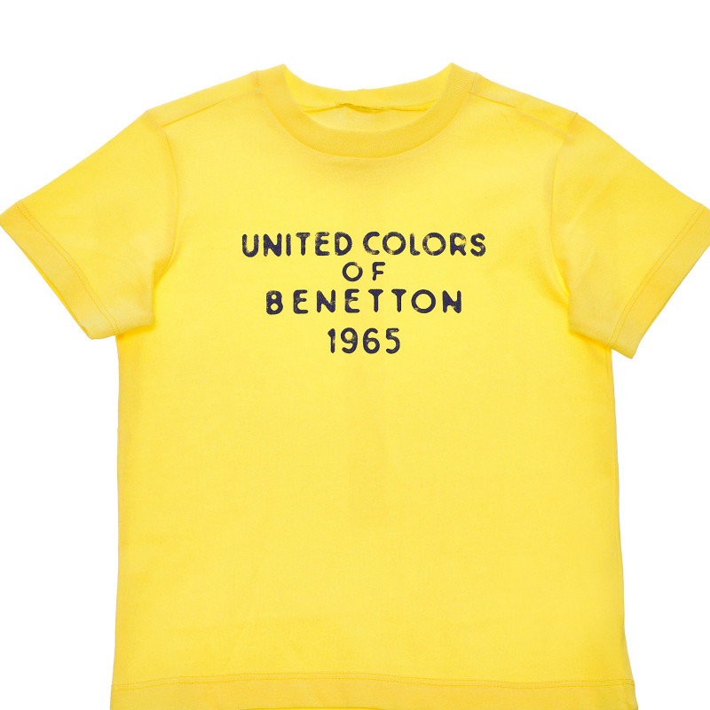 Tricou din bumbac cu sigla mărcii, de culoare galbenă  236711